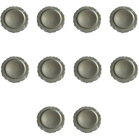 Resim Davet Doğum Günü Parti Sert Plastik Yuvarlak Mika Tabak - 18 Cm. - Gri - 6'lı 10 Paket Gri 