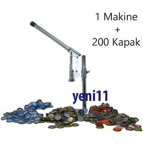 Resim Soda Gazoz Kapağı Kapatma Makinesi 200 Kapak Şişe Kapatma Aleti 