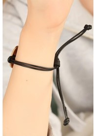Resim Love Aşık Siyah Deri İpli Unisex Mood Bileklik Çok Renkli 