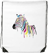 Resim DIYthinker Kadın Mutlicolor Zebra Hayvan İllüstrasyon Desen İpli Sırt Çantası İnce Çizgiler Alışveriş Yaratıcı El Çantası Omuz Environ Tal Polyester Çanta 