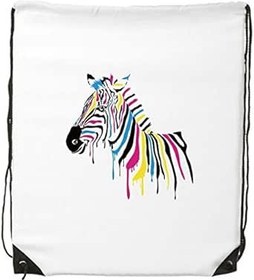 Resim DIYthinker Kadın Mutlicolor Zebra Hayvan İllüstrasyon Desen İpli Sırt Çantası İnce Çizgiler Alışveriş Yaratıcı El Çantası Omuz Environ Tal Polyester Çanta 