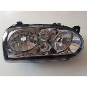 Resim AYFAR 1992-1998 Volkswagen Golf 3 Far Lambası Sağ Manuel-Elektrikli-Sissizi-Şeffaf Cam (H1-H1) (Ayfar) (Ad 