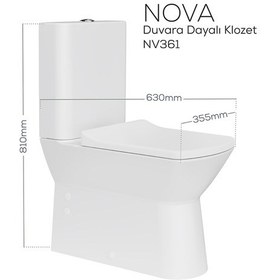 Resim Creavit Nova Rim-off Duroplast Yavaş Kapanan Klozet Kapaklı Beyaz Set 