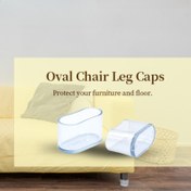 Resim 4 Adet Şeffaf Oval Sandalye Ayak Koruyucuları, Sert Ahşap Zemin için Sandalye Ayak Kılıfları, Kaymaz & Çizilmez, Ses Yapmayan Çoklu Boyutlar İçin Uygun 