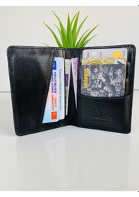 Resim Roan Hakiki Deri Minimal Kartlık/kartvizitlik Siyah 