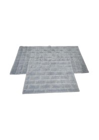 Resim Banyo Paspası Klozet Set 2'li Erguvan Gri Desenli 