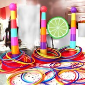 Resim Renkli Halka Atma Oyunu Seti (Rastgele Renk) - Plastik Spor Halka Atma Partisi, Açık Hava Bulmacası, Anaokulu Yarışması, Cadılar Bayramı ve Noel Hediyesi 