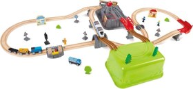 Resim Railway Construction Set Ahşap Yük Treni ve Depolama Kutusu 3 Yaş ve Üzeri 