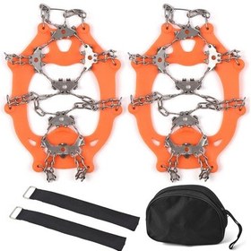 Resim Geeroyoo Turuncu L Boy 24 Dişli Paslanmaz Çelik Kramponlar, Kaygan Yollarda Kayıp Önleme, Tpe + Paslanmaz Çelik, Ayarlanabilir Kayışlı Portakal 