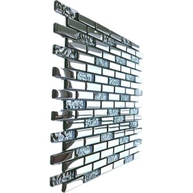 Resim MozaiKristaL Mutfak Tezgah Arası ve Iç Dekorasyon Için Kristal Cam Mozaik Cam Ölçüsü: 15X48X6 Mm. File Ölçüsü: 30X30 Cm. ( 1 Koli = 1 m2 Fiyatıdır ) 