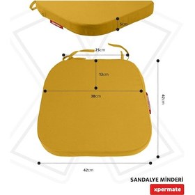 Resim Xpermate Standartfit Oval Sandalye Minderi 42x42x5 Hardal 