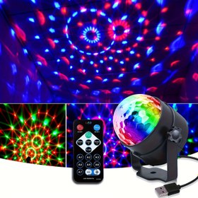 Resim 1 adet Sesli Kontrolü ile RGB Disko Topu Işığı - 7 Modlu, USB Güçlü, Renk Değiştiren LED, Ayarlanabilir Stand, Uzaktan Kumanda, Ev Partileri, Karaoke, Düğünler ve Disko Etkinlikleri için Mükemmel, Disko Parti Süsleri, Disko Işığı, Disko Etkinliği Dekoru, Şık Tasarım, Uzaktan Kumandalı Işık 