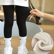 Resim Rahat & Esnek Kız Çocukları için Polar Astarlı Köpekbalığı Pantolon - Siyah, Kalınlaştırılmış Kışlık Taytlar Elastik Bel Bandı ile Gençler için, Soğuk Hava için Mükemmel, Kız Çocukları için Kış Pantolonları 