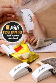 Resim Munico Poşet Ağzı Kapama Makinesi Poşet Kapatıcı Yapıştırma Kapama Aleti Mini Poşet Kapatıcı Press Makinesi 
