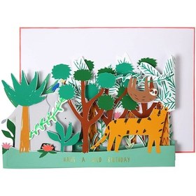 Resim Meri Meri - Have A Wild Birthday Card - Vahşi Doğa Doğum Günü Kartı - 3d 