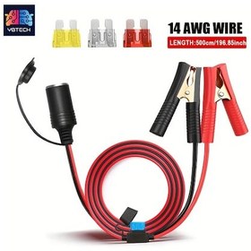 Resim Xuweiwei New 2468 14awg Sigorta Tutuculu 100a Timsah Çene Pense 500cm/197ınch 