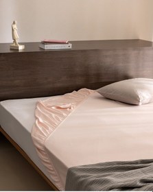 Resim Madame Coco Ciel Tek Kişilik Plus %100 Pamuk Lastikli Saten Çarşaf - Açık Pudra 8684427179710 Çok Renkli 