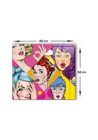 Resim Cam Ocak Arkası Koruyucu Popart Ladies 52cm X 60cm 