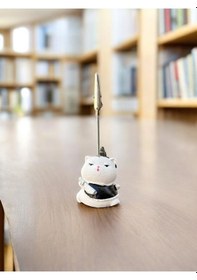 Resim Tekli Japonya Şans Kedileri Kawaii Fotoğraf Ve Not Tutucu - Ofis Masa Not Tutacağı Siyah Kıyafetli 