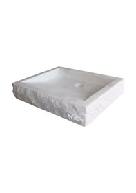 Resim Beyaz Mermer Dışı Patlatma Kare Lavabo 