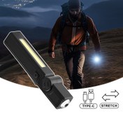 Resim 1 adet LED El Feneri USB Şarj Edilebilir, Manyetik, Ayarlanabilir Işık Başlığı Hafif, Mini, Cep Feneri Klipsli, Muayene, İş, Acil Durumlar için Küçük El Fenerleri. 