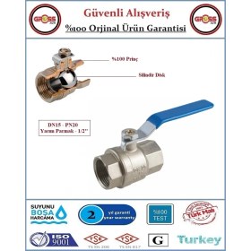 Resim Küresel Temiz Su Vanası - %100 Prinç - 1/2'' 