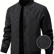 Resim Erkekler için Günlük Bomber Ceket, Anka Kuşu Baskılı, %97 Polyester %3 Spandex, Bahar & Sonbahar için Rüzgar Geçirmez, Beyzbol Yaka, Fermuarlı Tasarım, Rüzgarlık Ceket 