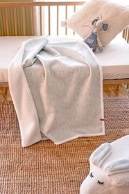 Resim Fluffy Bebek Battaniyesi 80x100 Solid Yeşil Kundak Puset Çift Taraflı Koyun Tüyü Battaniye 100x80 