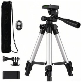 Resim Jeemson Alüminyum Masaüstü Tripod 65cm 3 Bölmeli, 1/4 Vida Bağlantısı, Bluetooth Komut, Telefon Tutucu, Spor Kamera Adaptörü Ve Taşıma Çantası 