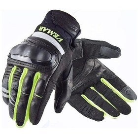 Resim Yingfu Yeşil Ve-208 Dokunmatik Deri Motosiklet Eldiveni - Tam Parmak, Yüksek Kalite Eldiven 
