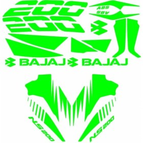 Resim Bajaj Pulsar Ns200 Uyumlu Yeşil Sticker Set 