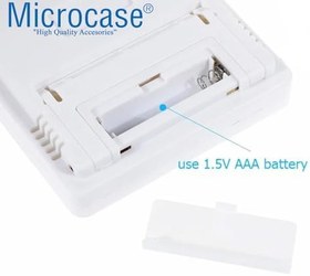 Resim Microcase Dijital Termometre Sıcaklık Ve Nem Ölçer Masa Saati Higrometre-AL4562 