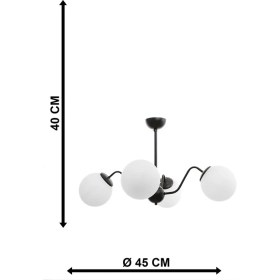 Resim Begüsa Karmen 4lü Si̇yah Beyaz Glob Camlı Avi̇ze 