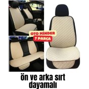 Resim Trobus Deri Cepli Oturak Kapitone Sırt Dayamalı Minder Bej 