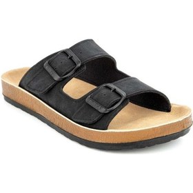 Resim Muya Yuna 31032-430 Anatomik Taban Kadın Terlik Nubuk Siyah 36-40 Siyah 