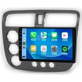 Resim Honda Civic V-tech 2001-2006 8gb Ram 128gb Hafıza 8 Çekirdek Carplay Kamera Android Multimedya 9" 