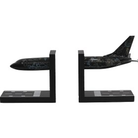 Resim Zekupp Boeing 737-800 1/100 Ölçek Siyah Desenli Kitap Tutucu 