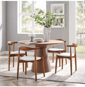 Resim Aarhus Beyaz Iskandinav Natural Bohem Ahşap Sandalye 