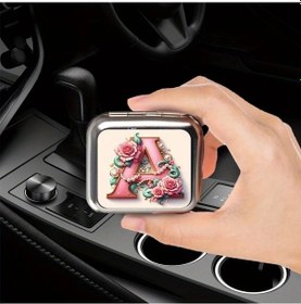 Resim Chuangyinshop I Compact & Şık Mini Metal Küllük Kapaklı - Taşınabilir Cep Boyu Pembe Gül & Harf Desenli Seyahat & Açık Hava İçin 