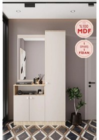 Resim Evora 8 Modern Portmanto Askılı Vestiyer Vizon - Lefkas Vizon 