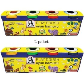 Resim Monalisa 4 Lü Oyun Hamuru 2 Paket 4x480 Gr Su Bazlı 