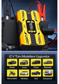 Resim Castu Cs73 Plus Max Akü Takviye Cihazı 18.000 Mah Carbon Özel Seri Powerbank, Hava Kompresörü, Lcd Ekran, 