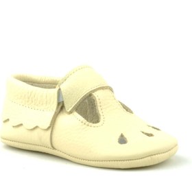 Resim Hapshoe Kids Hakiki Deri Bej Lastikli Bebek Patik 