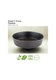 Resim 26 Cm Granit Ezme V Fırın Tepsisi - Siyah Siyah 