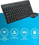Resim Rapoo 19106 8000m Model,çok Modlu Türkçe Klavye Ile Optik Mouse Set,siyah 