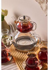 Resim Keyf-i Ala Şeffaf Premium 20 Parça Indüksiyon Tabanlı Borosilikat Çay Seti Seffaf Şeffaf 