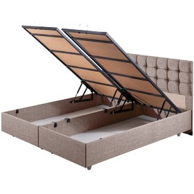 Resim Venedik İkili Set, Venedik Çift Kişilik Baza Başlık Seti Açık Kahve 150 x 200 