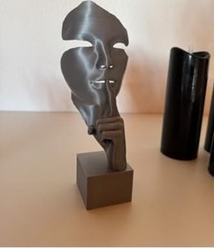 Resim TSC Mat Siyah Heykeli – Hediyelik Modern Masaüstü Dekoratif Aksesuar 15CM 