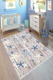 Resim Punto Kaymaz Dot Tabanlı Yıkanabilir Antibakteriyel Dijital Baskı Çocuk Halısı, CK-10116A-PNT-100X150 