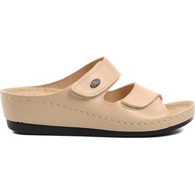 Resim Ayakmod 15.009 Bej Kadın Dolgu Topuk Terlik 001 